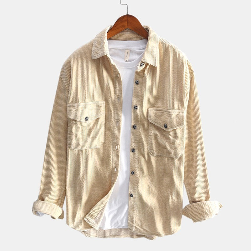 Corduroy Long Sleeved Shirt For Men